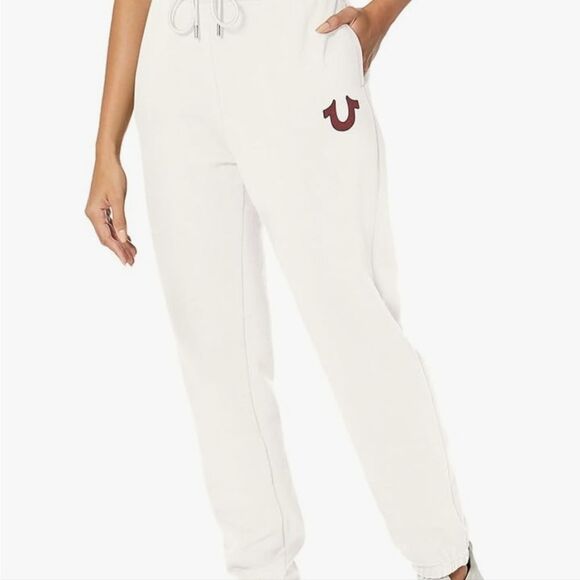 True Religion Arch Collegiate Boyfriend Horseshoe Logo Joggers - Picture 4 of 10